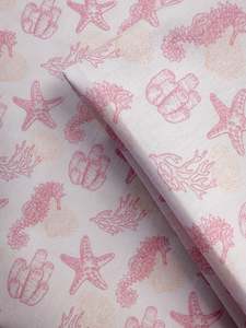 Cotton: Printed Cotton - Pink Seashell - 150cm