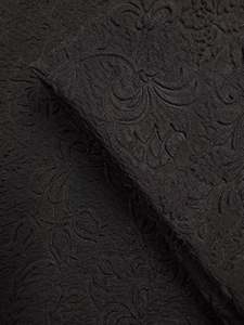 Embossed Jersey Knit - Black Flower - 115cm