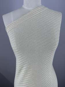 Viscose Chunky Knit - Coconut Milk & Gold - 120cm