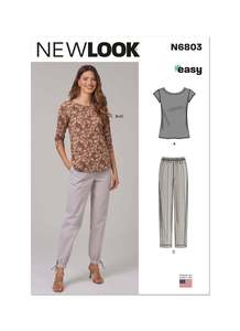 All: Pattern - NEW LOOK - 6803 -  Misses’ Knit Tops and Trousers