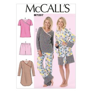 All: Pattern - Mccall's - M7297 - Misses’/Women’s Robe, Belt, Tops, Dress, Shorts and Pants