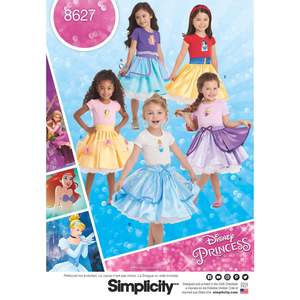 Sewing Patterns: Pattern - Simplicity - S8627 - Disney Character Princess Skirts