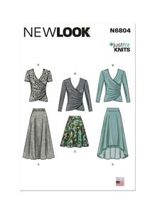 Pattern - NEW LOOK-  N6804 - Misses’ Knit Tops and Skirts