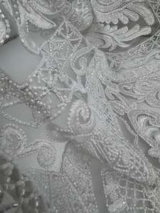 Designer Deadstock Fabric: Bridal - Frost Sequin - 150cm
