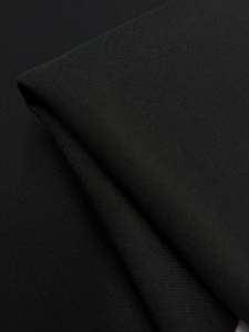 Wool Fabric: Pure Wool Block Fused Chino - Black - 160cm