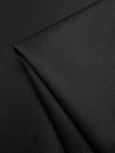Wool Fabric: Pure Wool Ottoman Faille - Black - 160cm
