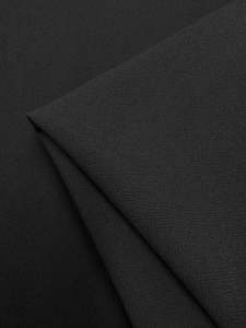 Wool Fabric: Pure Wool Crepe Suiting - Black - 150cm