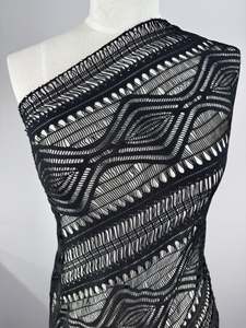 Designer Texture Lace - Geo Wave Stretch Lace Fabric - 150cm