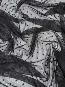 Clearance: Designer Mesh - black Dots - 150cm