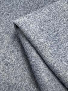 Outerwear Fabric: Bonded Wool Cashmere - Denim - 155cm