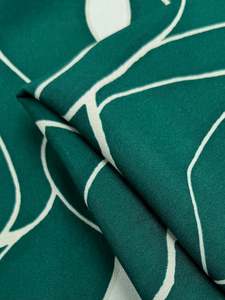 Mercerised Viscose  - Emerald Lattice Border - 145cm