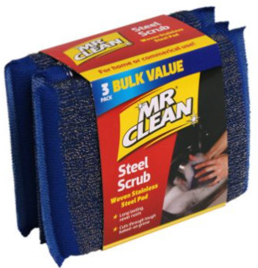 Scourers: Steel Scrub Pads 3pk