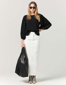 Exclusives: Blake Midi Skirt - White