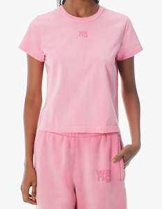Alexander Wang: Essential Jsy Shrunken Tee W/Puff Logo - Washed Lotus