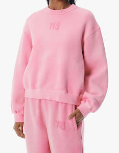 Essential Terry Crew Sweatshirt W/ Puff Paint Logo - Washed Lotus