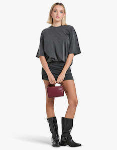 Alexander Wang: Prestyled T-Shirt Dress With Ruched Mini Skirt - Faded Black