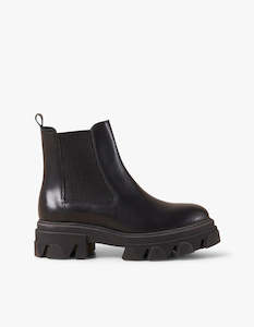 Berenice Leather Ankle Boots - Black