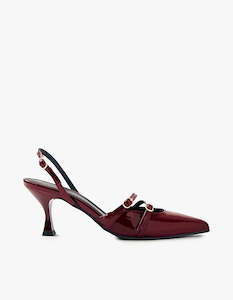 Alohas: Joelle Onix Leather Pumps - Burgundy
