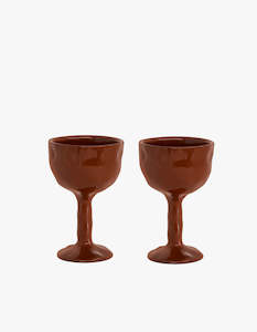 Drift Goblet Pair - Rust