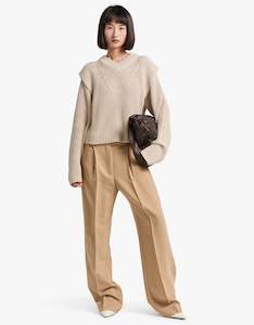 Evron V Neck Jumper - Cream