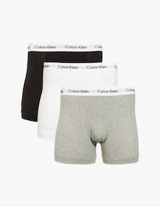 Calvin Klein: 3 Pack Cotton Stretch Trunk - Black/Grey/White