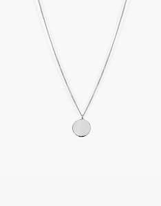 Type 010 Round Pendant Necklace - Sterling Silver