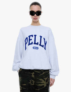 Anniversary Sweatshirt - White Marle/Blue