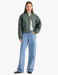 Ena Pelly: Magnolia Quilted Jacket - Olive