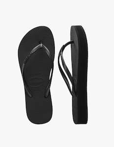 Havaianas: Slim Flatform Jandals - Black