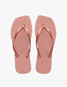 Havaianas: Slim Square Solid Jandals - Crocus Rose