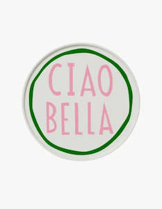 Ciao Bella Plate - Green/Pink