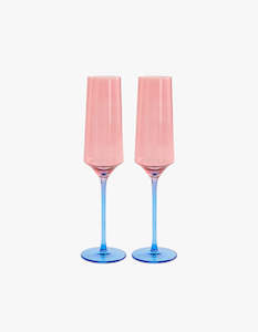 Kip And Co: Blue Robin Champagne Glass 2 Pack Set - Blue Robin