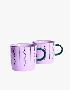 Kip And Co: Alpine Peaks Mug Set - Purple
