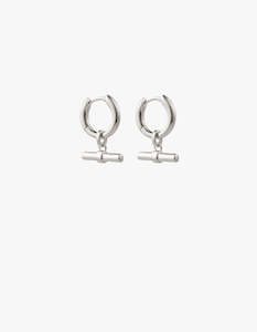 Rhythm T-Bar Hoops - Silver