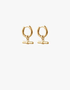 Kirstin Ash: Rhythm T-Bar Hoops - Gold