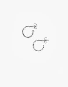 La Tribe: Rope Hoop Earrings - Silver
