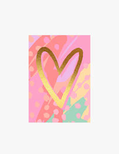 Painty Heart Card - Pink