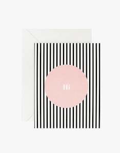 Hi Card - Pink Dot Stripe