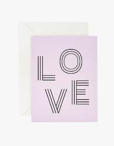 Love Stripe Letters Card - Lilac