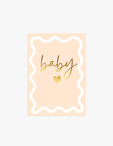 Wavy Baby Card - Sand