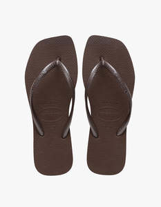 Slim Square Jandals - Dark Brown