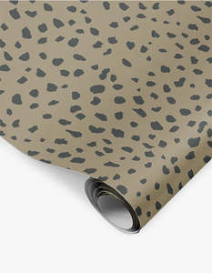 Made Paper: Cat Spots Wrapping Paper - Mid Khaki/Charcoal