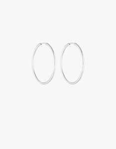 Porter Jewellery: 90'S Hoops Silver 40mm - Silver