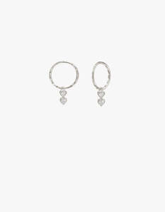 Saint Valentine: Two Of A Kind Heart Mini Hoops - Silver