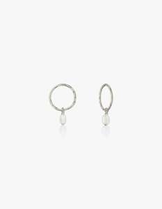 Saint Valentine: Mini Pearl Hoops - Silver