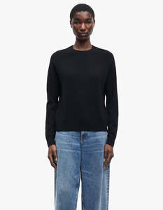 Samsoe Samsoe: Boston O Neck Cashmere Knit 6304 - Black