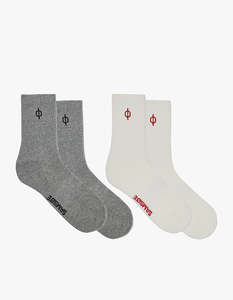 Samsoe Samsoe: Sahanne Socks 15807 - Cream And Grey Mel.