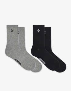 Samsoe Samsoe: Sahanne Socks 15807 - Grey Mel. And Black