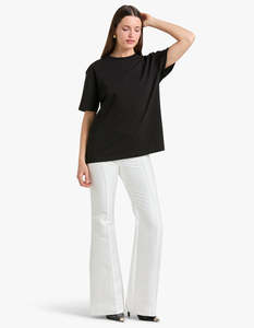 Shona Joy: Thea Pintuck Flared Pant - Ivory