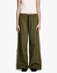 Rec Track Pants - Olive W White